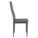 Lot de 2 chaises de salle à manger siège de cuisine rembourré acier et polyester 96 cm gris 03_0002775