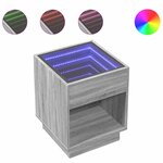 vidaXL Table basse avec LED infini sonoma gris 40x40x50 cm