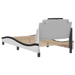 vidaXL Cadre de lit sans matelas blanc et noir 100x200 cm similicuir