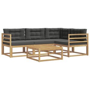 vidaXL Ensemble de canapés d'extérieur 5 Pièces Blanc et anthracite