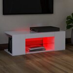 vidaXL Meuble TV avec lumières LED Blanc 90x39x30 cm