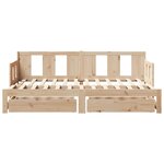 vidaXL Lit de jour avec gigogne et tiroirs sans matelas 90x190 cm
