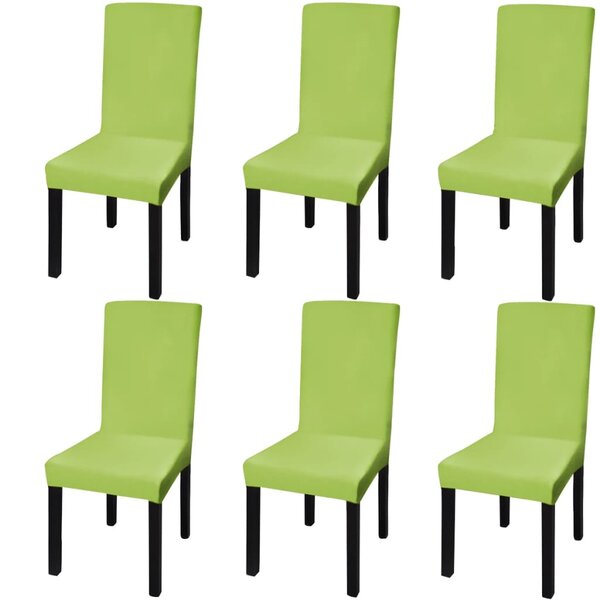 vidaXL Housse de chaise droite extensible 6 Pièces vert