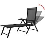 vidaXL Chaise longue pliable Aluminium Noir