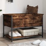 vidaXL Banc de rangement chêne fumé 70x42 5x47 cm bois d'ingénierie