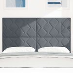 vidaXL Tête de Lit LED Geometric Manuel Gris foncé 144 cm Velours