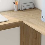vidaXL Bureau d'angle avec rangement Chêne sonoma 140 x 113.5 x 75 cm