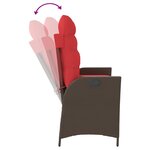 vidaXL Banc inclinable de jardin avec coussins marron résine tressée