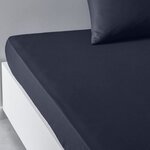 Drap housse - 140 x 200+30 cm uni - Navy