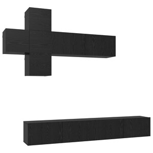 vidaXL Ensemble meuble TV 7 Pièces Chêne noir Bois d'ingénierie