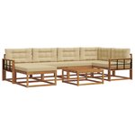 vidaXL Ensemble de canapés d'extérieur 7 Pièces Naturel et Beige
