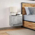 vidaXL Table de chevet murale avec lumières LED gris béton