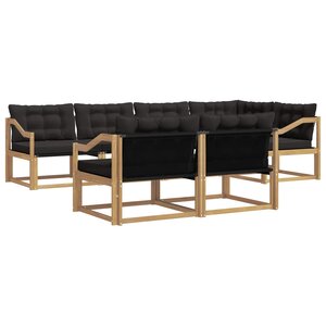 vidaXL Ensemble de canapés d'extérieur 7 pc Blanc et noir