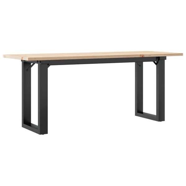 vidaXL Table basse cadre en O 110x40x45 cm bois de pin massif et acier