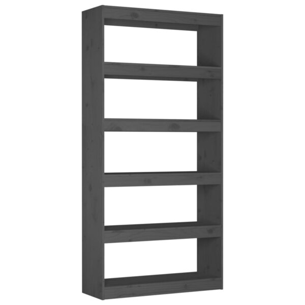 vidaXL Bibliothèque/Séparateur de pièce Gris 80x30x167 4 cm Pin massif