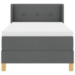 Lit à ressorts vidaXL avec matelas gris foncé 80x200 cm Tissu