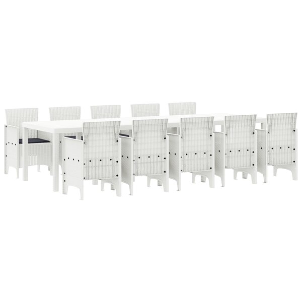 vidaXL Ensemble de salle à manger pour jardin 11 Pièces Blanc Grand