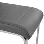 Lot de 6 chaises pieds acier siège de salon cuisine salle à manger design carré élégant gris 08_0000122