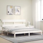 vidaXL Cadre de lit sans matelas blanc 200x200 cm bois massif de pin