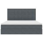 vidaXL Lit avec rangement et LED Gris foncé 160 x 200 cm Velours