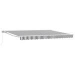 vidaXL Auvent rétractable manuel Anthracite et blanc 4 5 × 3 5 m