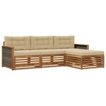 vidaXL Ensemble de canapés d'extérieur 4 pc Naturel et Beige