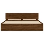 vidaXL Cadre de lit avec tête de lit chêne marron 180x200 cm