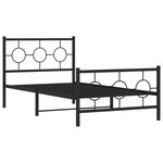 vidaXL Cadre de lit métal avec tête de lit/pied de lit noir 100x190 cm