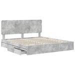 vidaXL Lit de Rangement Gris béton 200 x 200 cm Bois d'ingénierie