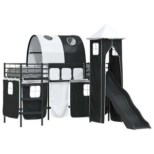 vidaXL Cadre de lit superposé pour enfants Uni Noir 100 x 190 cm métal