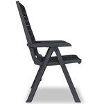 vidaXL Chaises inclinables de jardin lot de 6 Plastique Anthracite