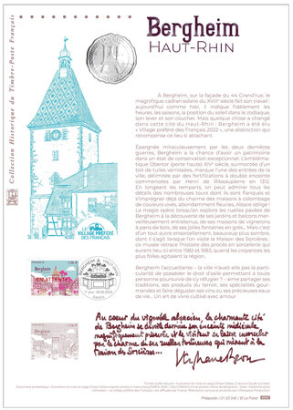 Document philatélique - Village préféré des Français 2023 : Bergheim
