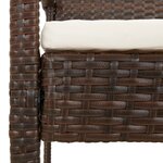 vidaXL Banc de jardin avec coussin marron 105 cm résine tressée
