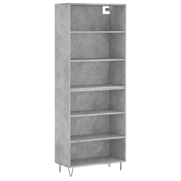 vidaXL Buffet gris béton 69 5x32 5x180 cm bois d'ingénierie