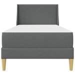 vidaXL Cadre de lit avec matelas Gris foncé 100 x 200 cm Polyester