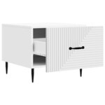 vidaXL Table basse avec tiroir Blanc 49 x 50 x 40 cm Bois d'ingénierie