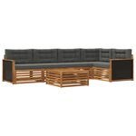 vidaXL Ensemble de canapés d'extérieur 6 pc Naturel et Anthracite