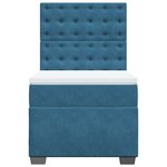 vidaXL Sommier à lattes de lit avec matelas bleu 90x190 cm velours