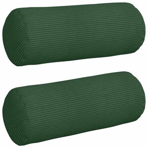 vidaXL Coussins d'accent 2 Pièces Vert foncé Ø 15 x 40 cm
