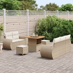 vidaXL Ensemble de canapé de jardin 8 Pièces Beige et crème polyrotin