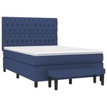 vidaXL Sommier à lattes de lit avec matelas Bleu 140x200 cm Tissu