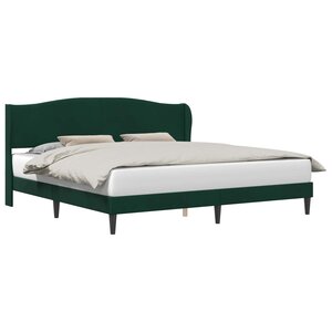 vidaXL Cadre de lit avec tête de lit Vert foncé 200 x 200 cm Velours