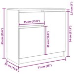 vidaXL Buffet avec tiroir chêne fumé 71x35x65 cm bois d'ingénierie