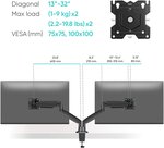 Onkron g200 blk support de bureau pour deux écrans pc de 13 à 32 pouces noir