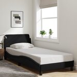 vidaXL Cadre de lit avec tête de lit Dover noir 90x200 cm tissu