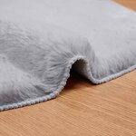 vidaXL Tapis en Fourrure Synthétique de Lapin Olite Gris 50 x 80 cm