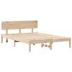 vidaXL Cadre de lit avec tête de lit Naturel 150 x 200 cm Pin massif