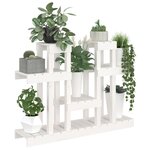 vidaXL Support à plantes Blanc 104 5x25x77 5 cm Bois massif de pin
