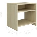 vidaXL Tables de chevet 2Pièces Chêne sonoma 40x30x40cm Bois d'ingénierie