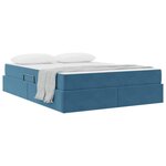 vidaXL Lit avec rangement et matelas Bleu foncé 140 x 190 cm Velours